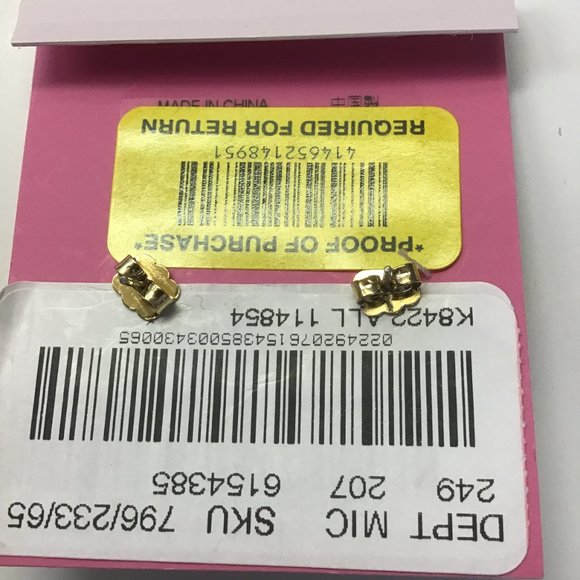 Kate Spade New Gold Lock and Pearl Earrings - Picture 3 of 3